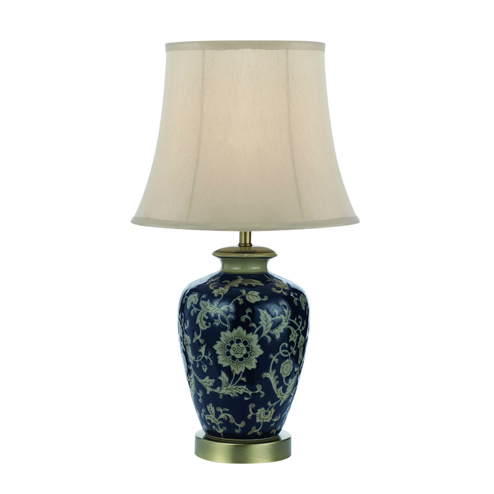 Gold and store blue lamp