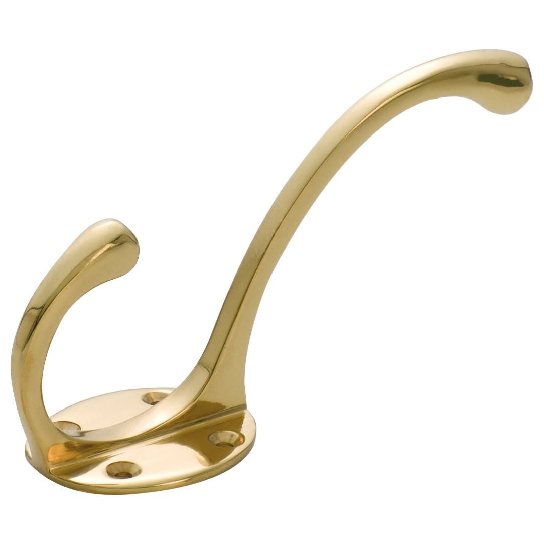 Plain Coat Hook in Unlacquered Brass