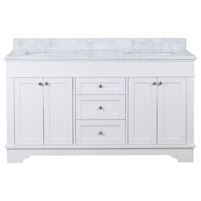 Fremont Marble Top Small Double Vanity, White