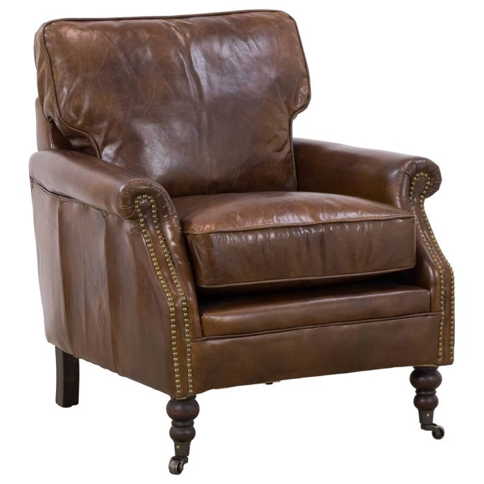 traditional leather armchair