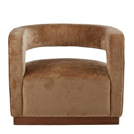 Grand Designs Gold Aged Velvet Armchair, Walnut