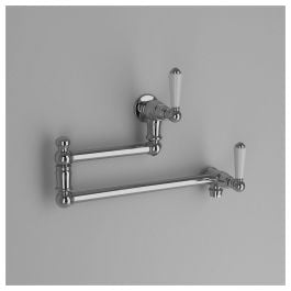 Astra Walker Olde English Pot Filler Chrome with White Ceramic Levers