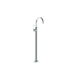 Brodware Winslow Bath Mixer Floor Mounted with Gooseneck Spout & White Ceramic Lever