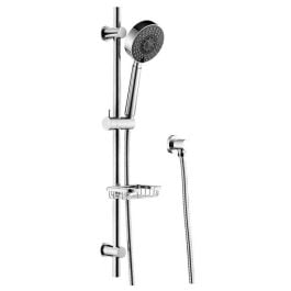 Michelle Multifunction Rail Shower with Soap Basket, Chrome