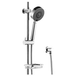 Michelle Multifunction Rail Shower with Soap Basket, Chrome