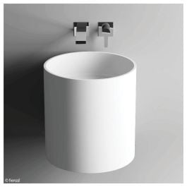 Livo Solid Surface Wall Basin, Matte White
