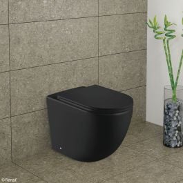 Koko Matte Black Wall-Faced Toilet Suite S-Trap Pan