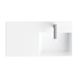 Petra 800 Right-Hand Wall Basin, Gloss White