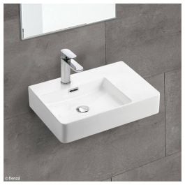 Petra Left-Hand Wall Basin, Gloss White