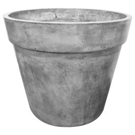 Classico 85x70cm Polished Concrete Planter, Dark Grey