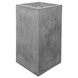 Loka Tall 31x61cm Polished Concrete Planter, Dark Grey