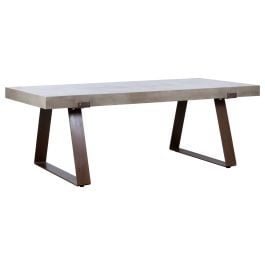 Vault 220cm Concrete Dining Table, Dark Grey & Rust