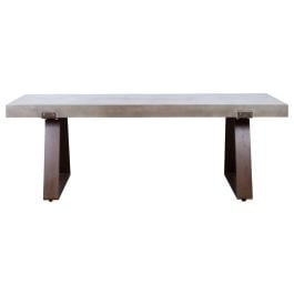 Vault 220cm Concrete Dining Table, Dark Grey & Rust