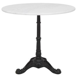 Madras Round Table with Cast Iron Base, White