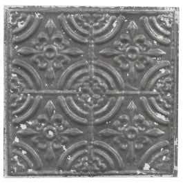 Vintage 32cm Pressed Tin Panel No.1, Zinc