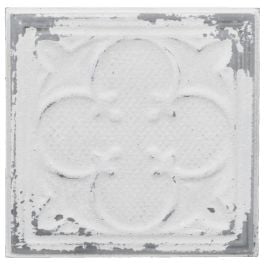 Vintage 32cm Pressed Tin Panel No.32, White