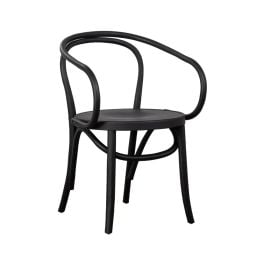 Bentwood Replica Matte Black Elm Café Chair with Arms 