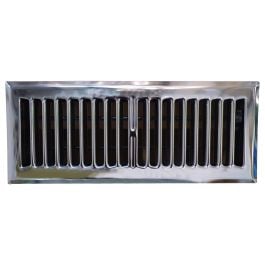 Pressed Steel Floor Register Vent 5 w Damper, Nickel Plated