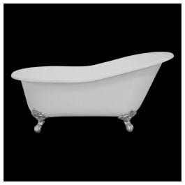 Slipper Single 170x64cm Cast Iron Bath (w/ Feet), White