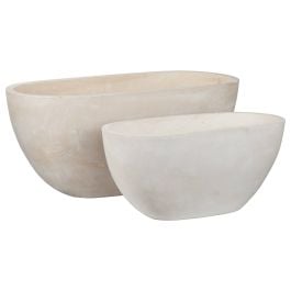 Planter Tulsa 56x27x26cm FibreClay Concrete White