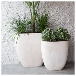 Tuscany 56x56cm Concrete Planter, Milky White