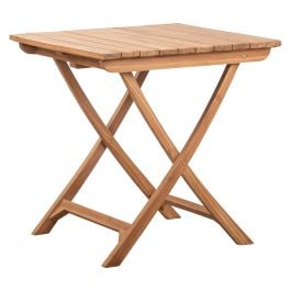 Binta Teak 70cm Folding Table Natural Sanded