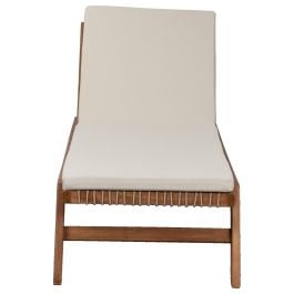 Landis Sun LoungeTeak, 200x74 Rope Beige Cushion