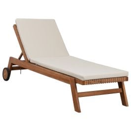 Landis Sun LoungeTeak, 200x74 Rope Beige Cushion