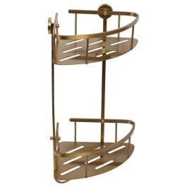 Faris Corner Shower Caddy, Brushed Brass