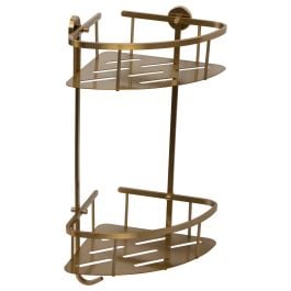 Faris Corner Shower Caddy, Brushed Brass