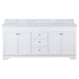 Fremont Large Marble Top Double Vanity, White