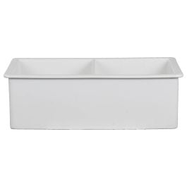 Wicklow Premium 83.5x50.8x25.4cm Double Drop in Undermount Fireclay Sink, White