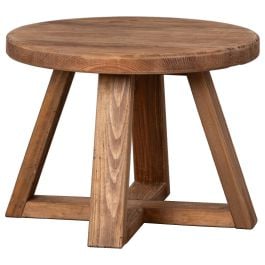 Fairvale 60cm Reclaimed Pine Round Coffee Table, Natural