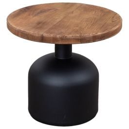 Morency 50cm Reclaimed Pine Round Side Table, Natural