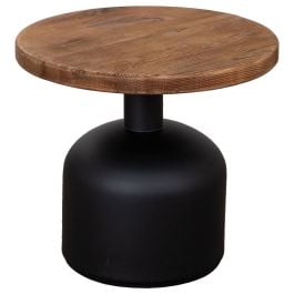 Morency 50cm Reclaimed Pine Round Side Table, Natural