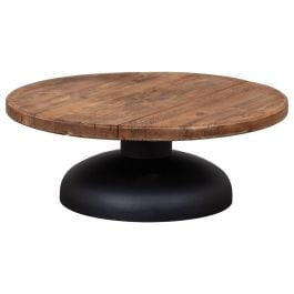 Morency 90cm Reclaimed Pine Round Coffee Table, Natural