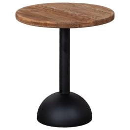 Morency 45cm Reclaimed Pine Round Tall Side Table, Natural