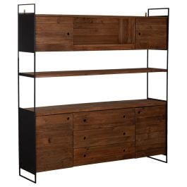 Glenville 184cm Reclaimed Pine Dresser Unit, Natural