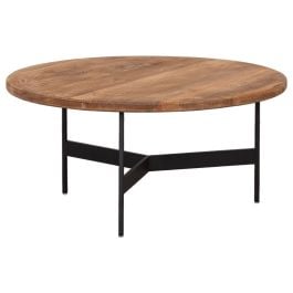 Rangeview 72cm Reclaimed Pine Round Coffee Table, Natural