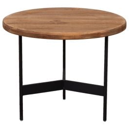 Rangeview 52cm Reclaimed Pine Round Side Table, Natural