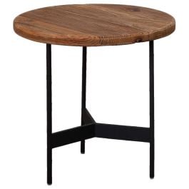 Rangeview 47cm Reclaimed Pine Round Tall Side Table, Natural