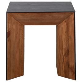 Crestbank 62cm Reclaimed Pine Side Table, Black