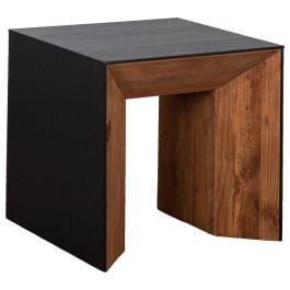 Crestbank 62cm Reclaimed Pine Side Table, Black