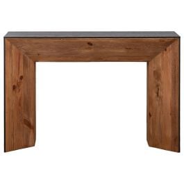 Crestbank 122cm Reclaimed Pine Console Table, Black