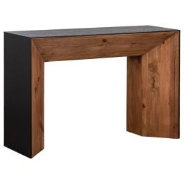 Crestbank 122cm Reclaimed Pine Console Table, Black