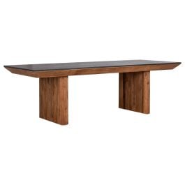 Knoxville 242cm Reclaimed Pine Dining Table, Black