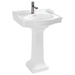 Francis 62cm 1 Tap Hole Pedestal Basin, White