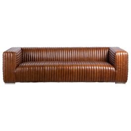 Harmon 3 Seater Leather Sofa, Havana Brown