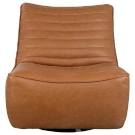 Aceno Swivel Hazelnut Tan Leather Armchair