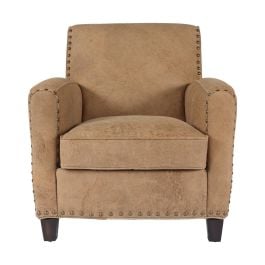 Carlow Leather Armchair, Distressed Raw